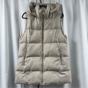 Primark Beige Hooded Puffer Vest Size Small